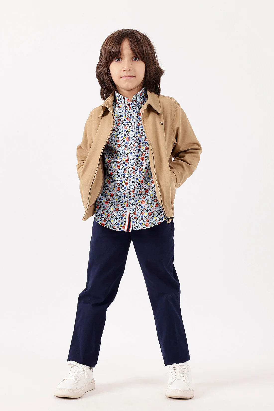 Boys Navy Blue Twill Lycra Trousers