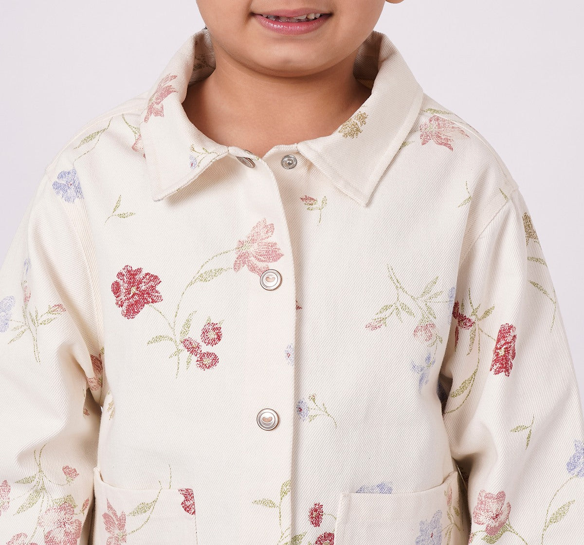Regular Length Printed Shacket Multicolor