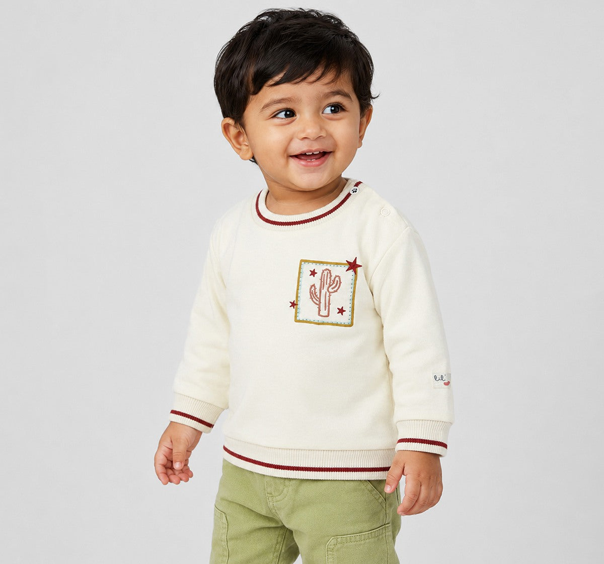 Sweatshirt with Back Print Cream