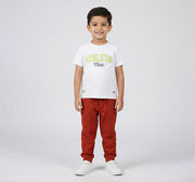 Boys Rust Cotton Blend Regular Fit Knit Joggers
