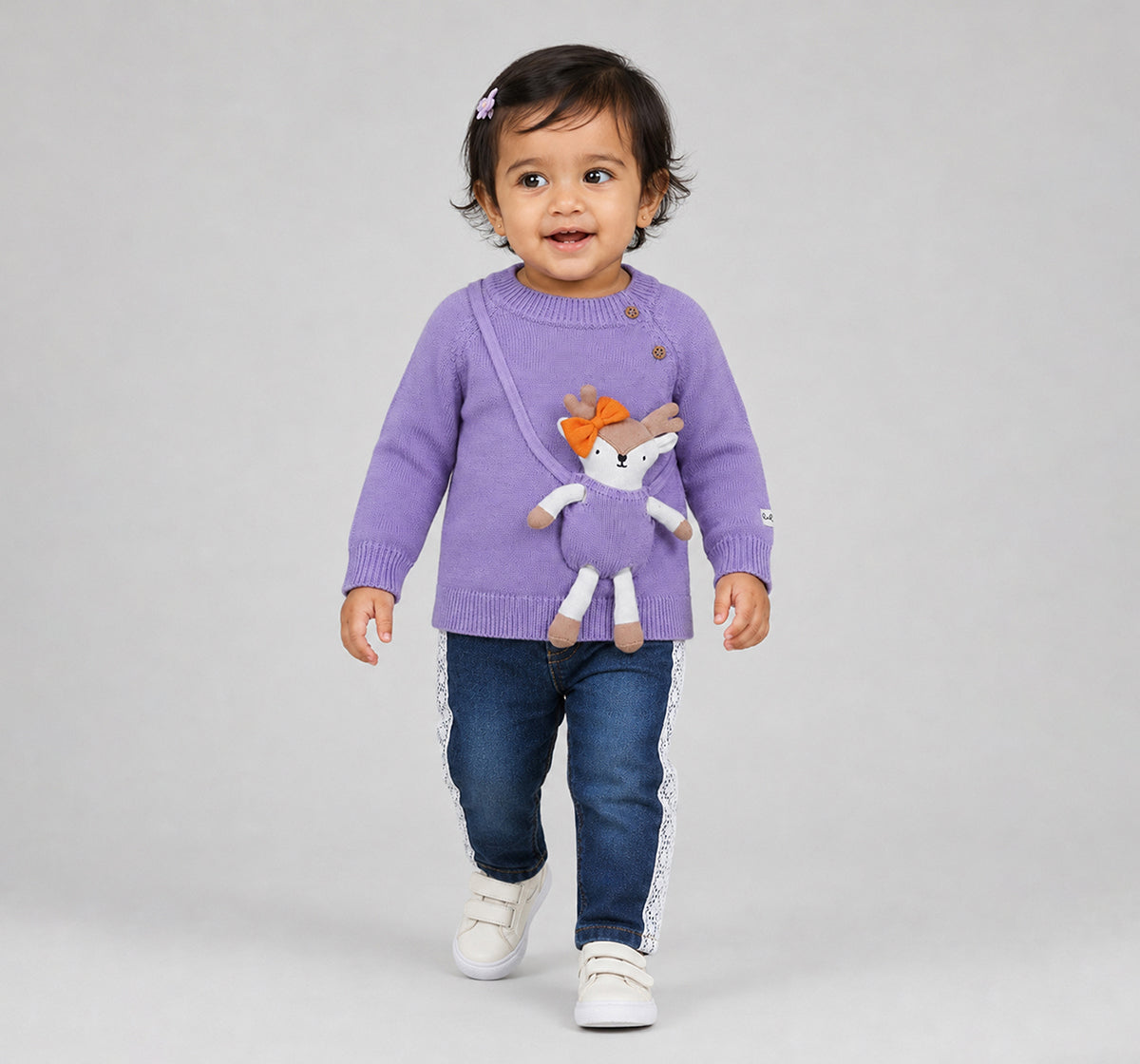 Sweater with Removable Toy Lilac
