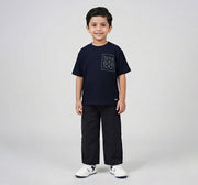 Crew Neck T-Shirt with Pocket Detail Navy