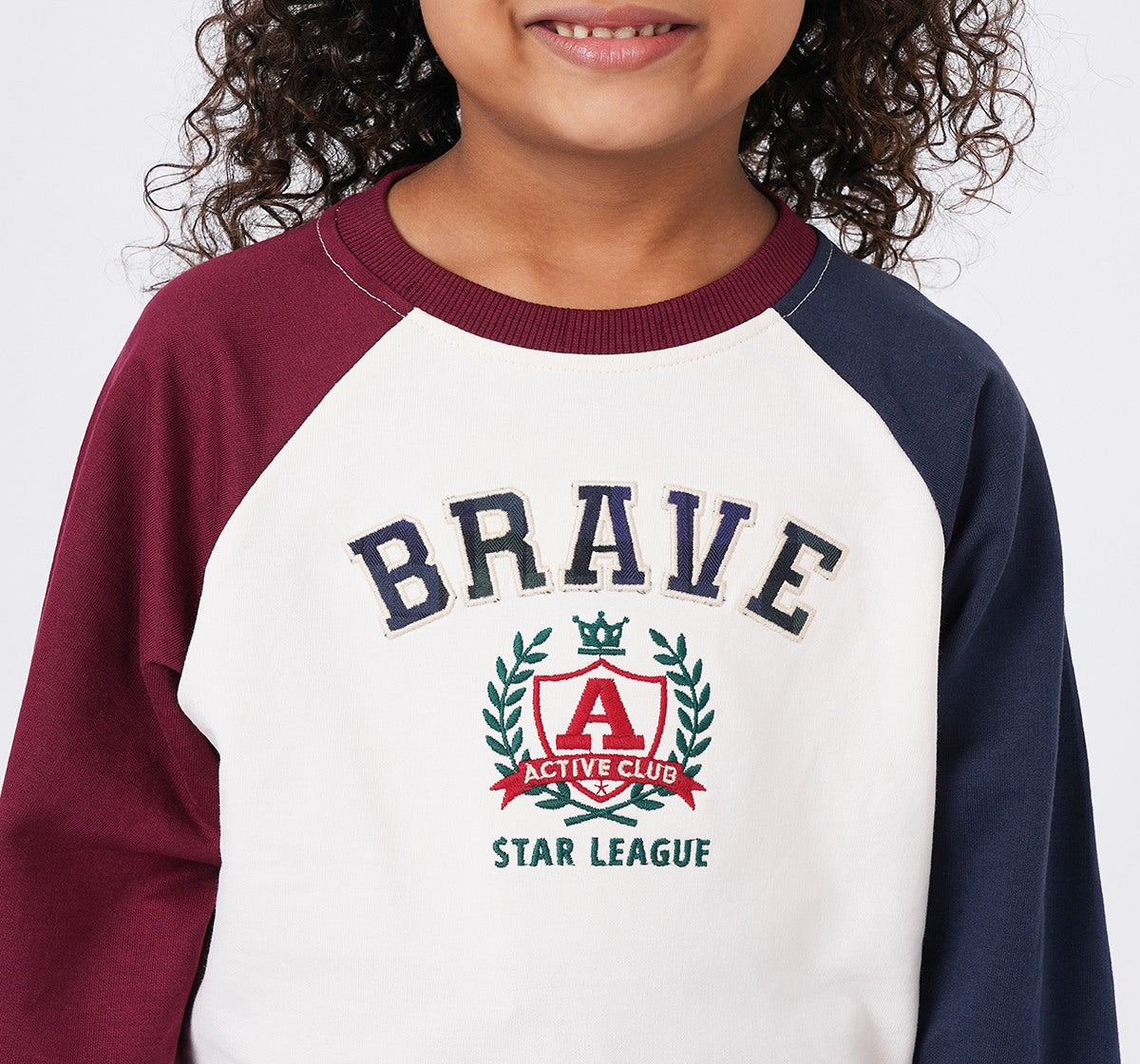Colour Block Raglan Sleeve Sweatshirt Cranberry
