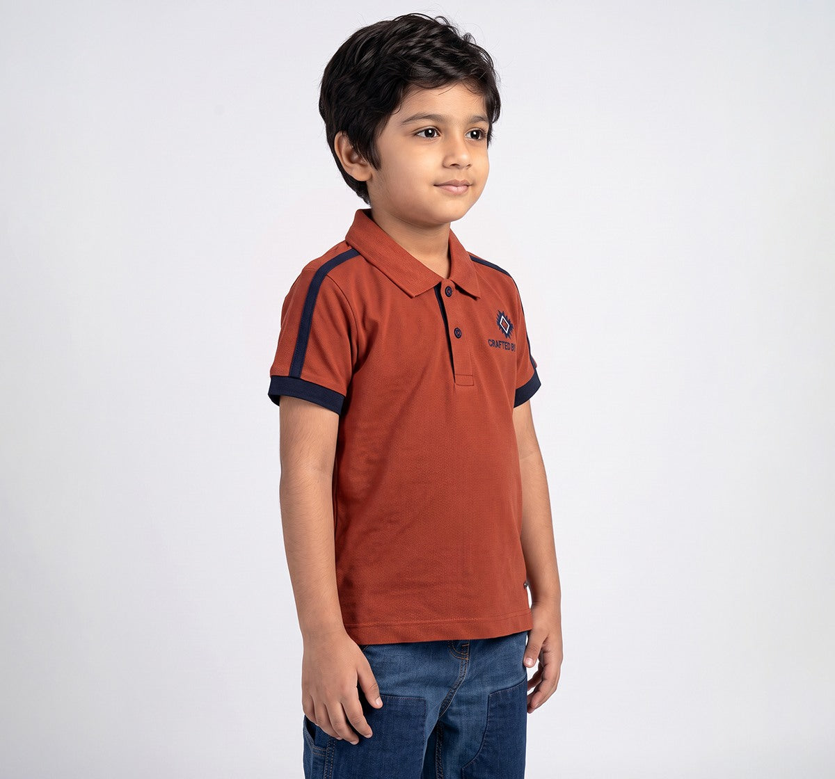 Polo Neck T-Shirt Rust