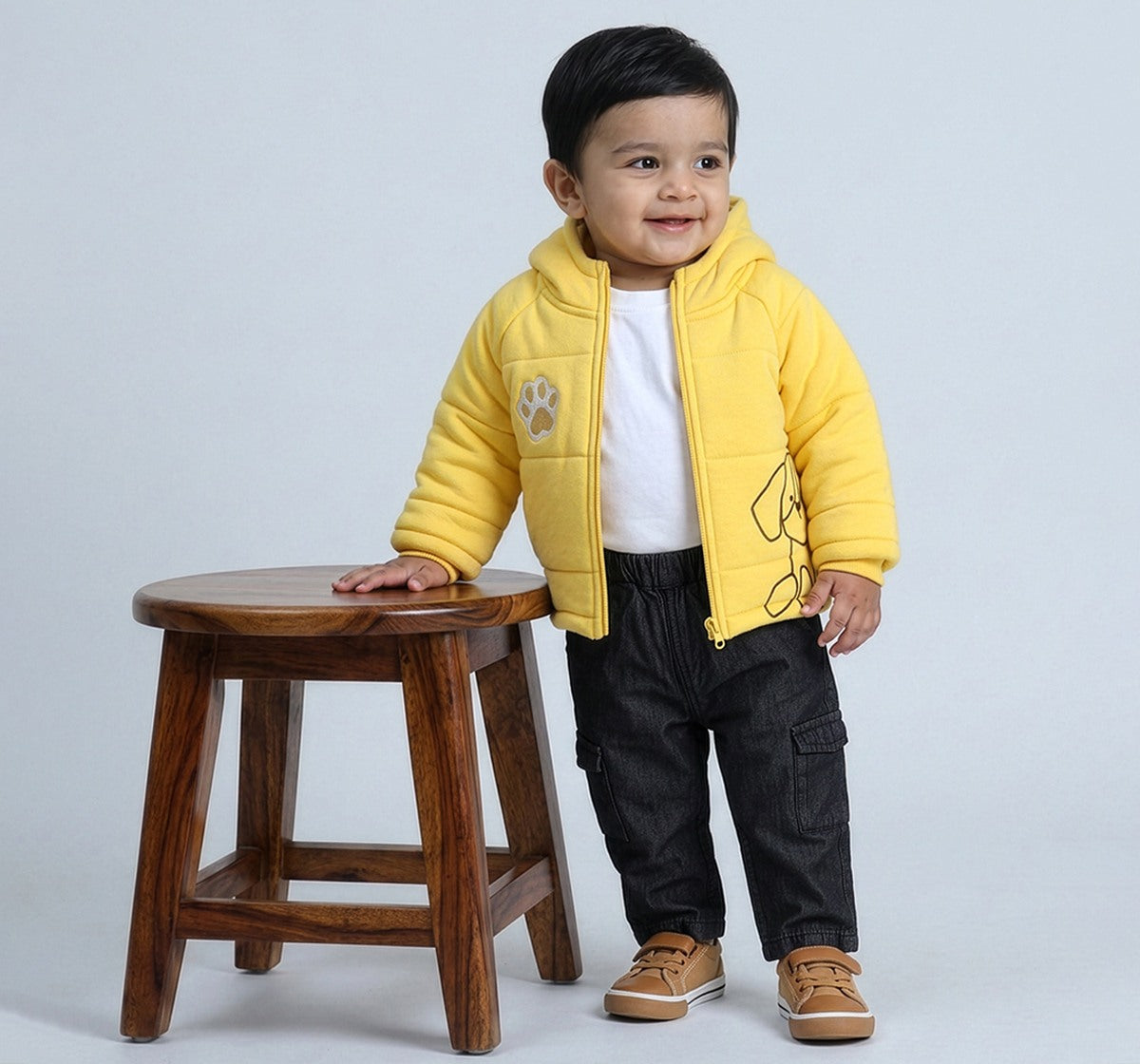 Heavywinter Hooded Embroidered Jacket Yellow