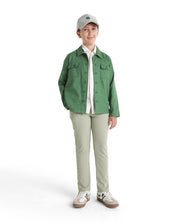Boys Pastel Green Regular-Fit Polyester Blend Travel Trousers