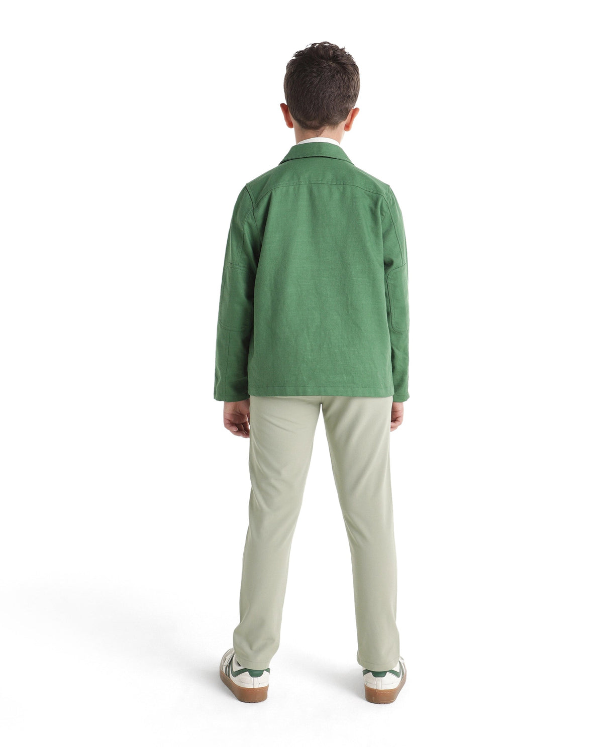 Boys Pastel Green Regular-Fit Polyester Blend Travel Trousers