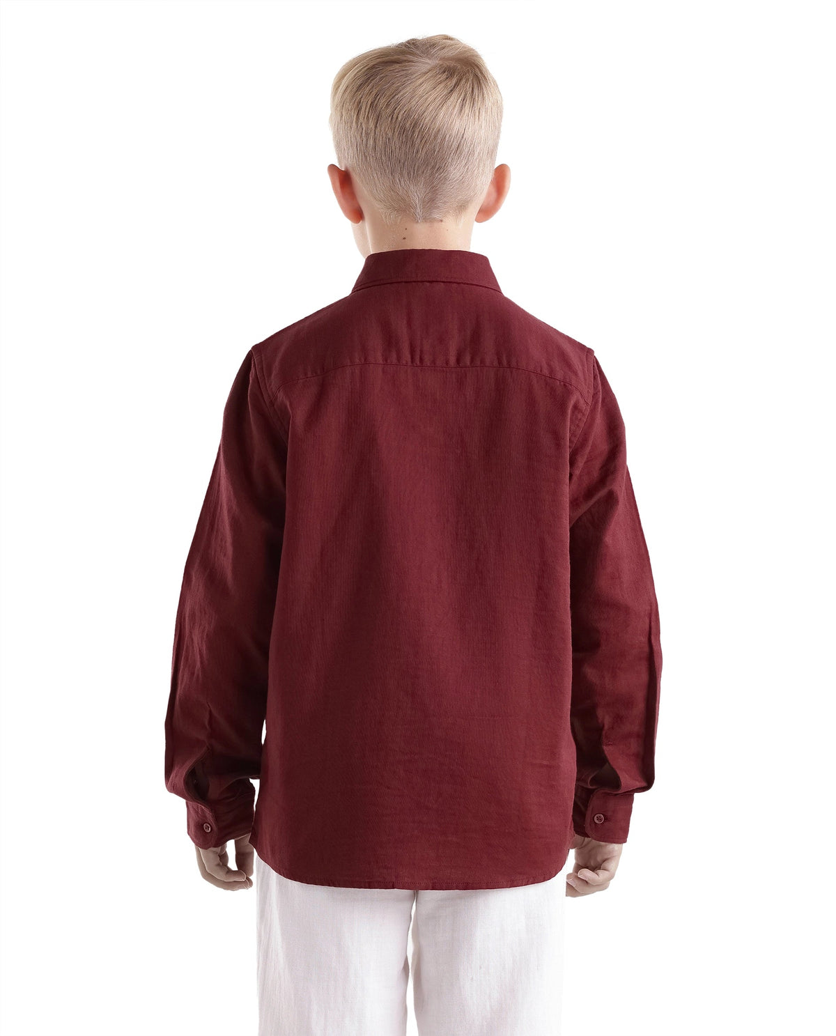 Rare Ones Boys Layerr Regular Fit Cotton Shirt - Red