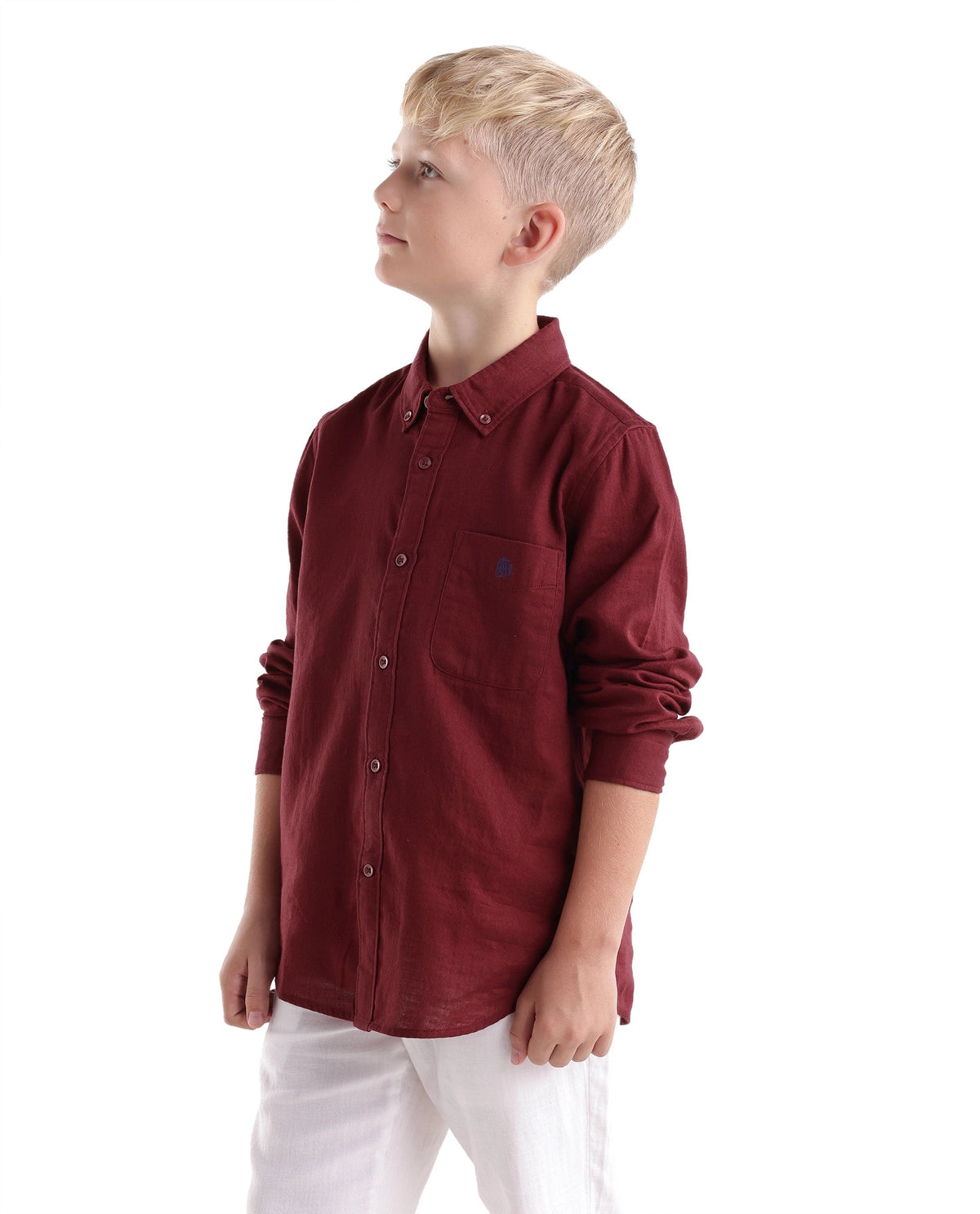 Rare Ones Boys Layerr Regular Fit Cotton Shirt - Red
