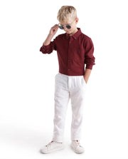 Rare Ones Boys Layerr Regular Fit Cotton Shirt - Red