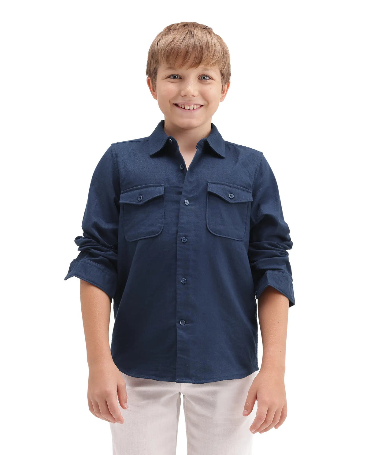 Rare Ones Boys Presso T Regular Fit Cotton Shirt - Dark Navy