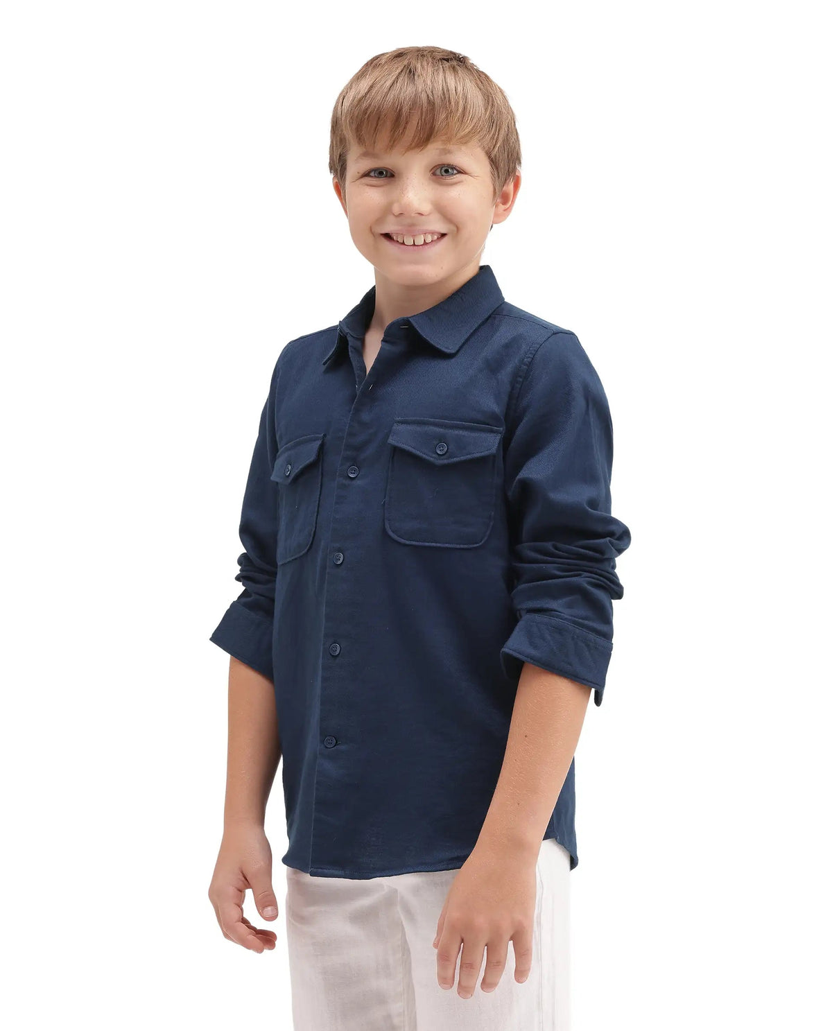 Rare Ones Boys Presso T Regular Fit Cotton Shirt - Dark Navy