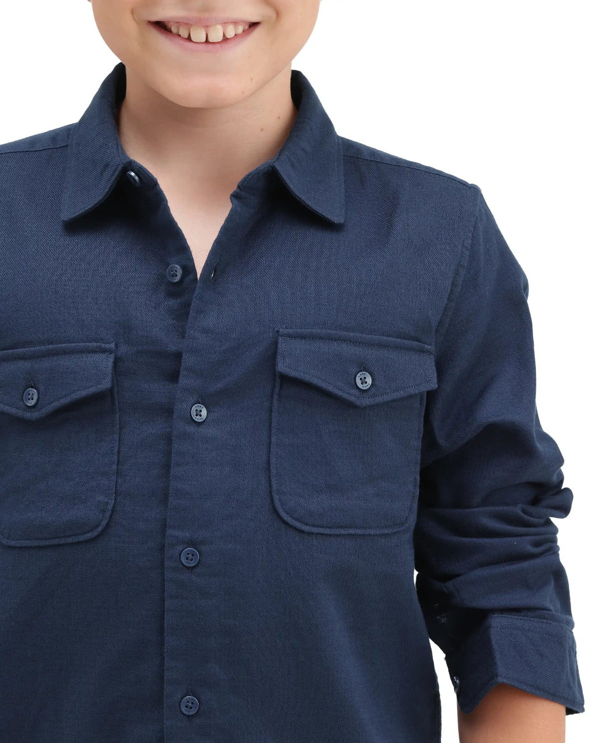 Rare Ones Boys Presso T Regular Fit Cotton Shirt - Dark Navy