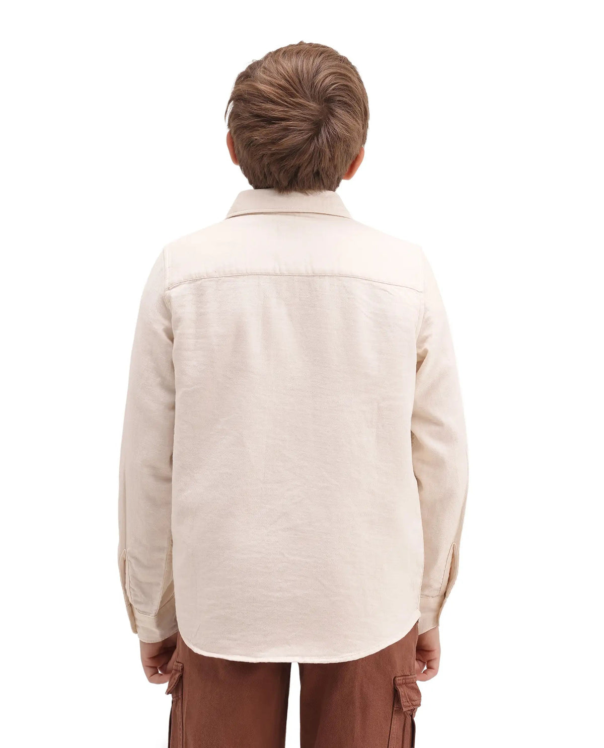 Rare Ones Boys Presso T Cotton Shirt - Light Beige