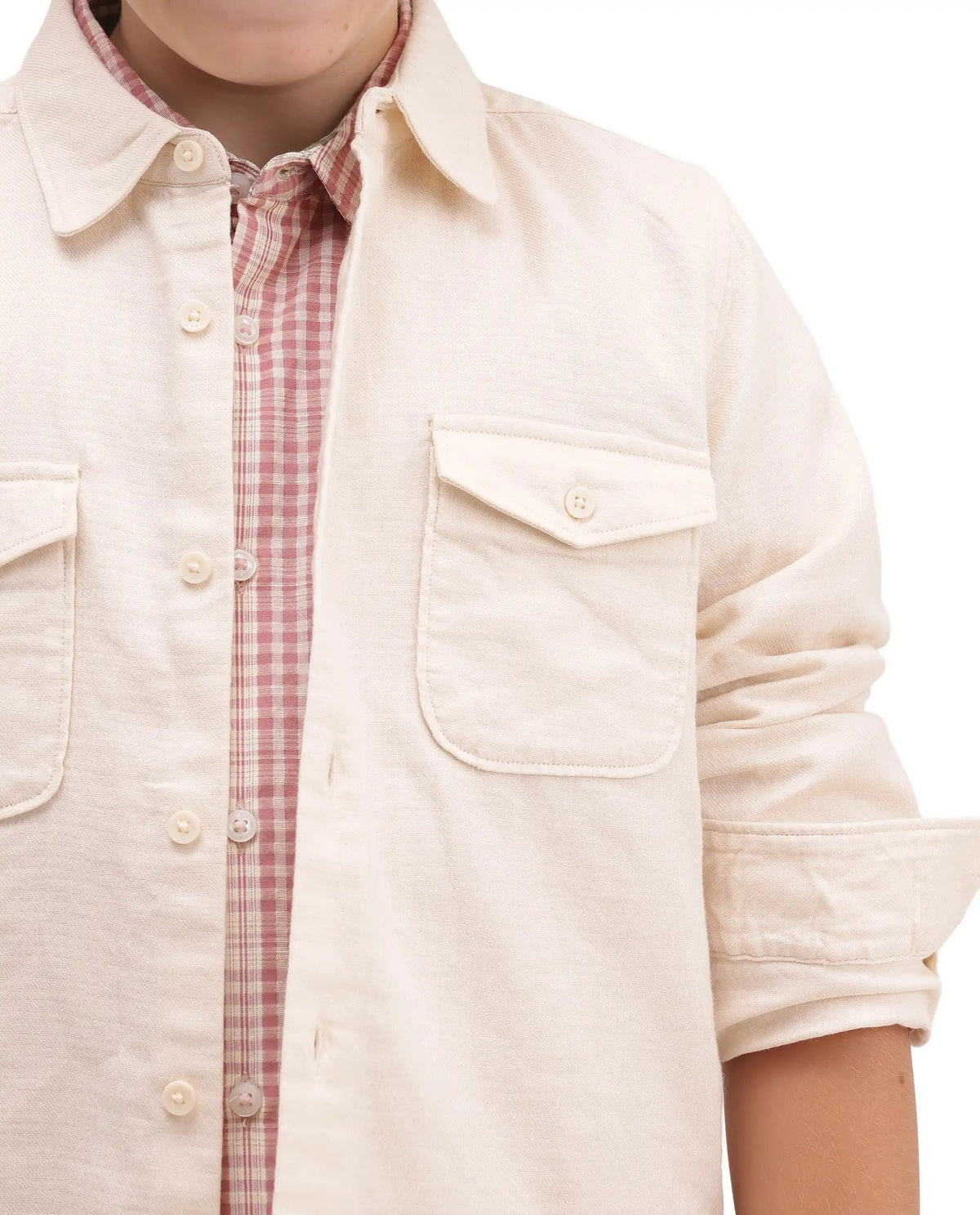 Rare Ones Boys Presso T Cotton Shirt - Light Beige