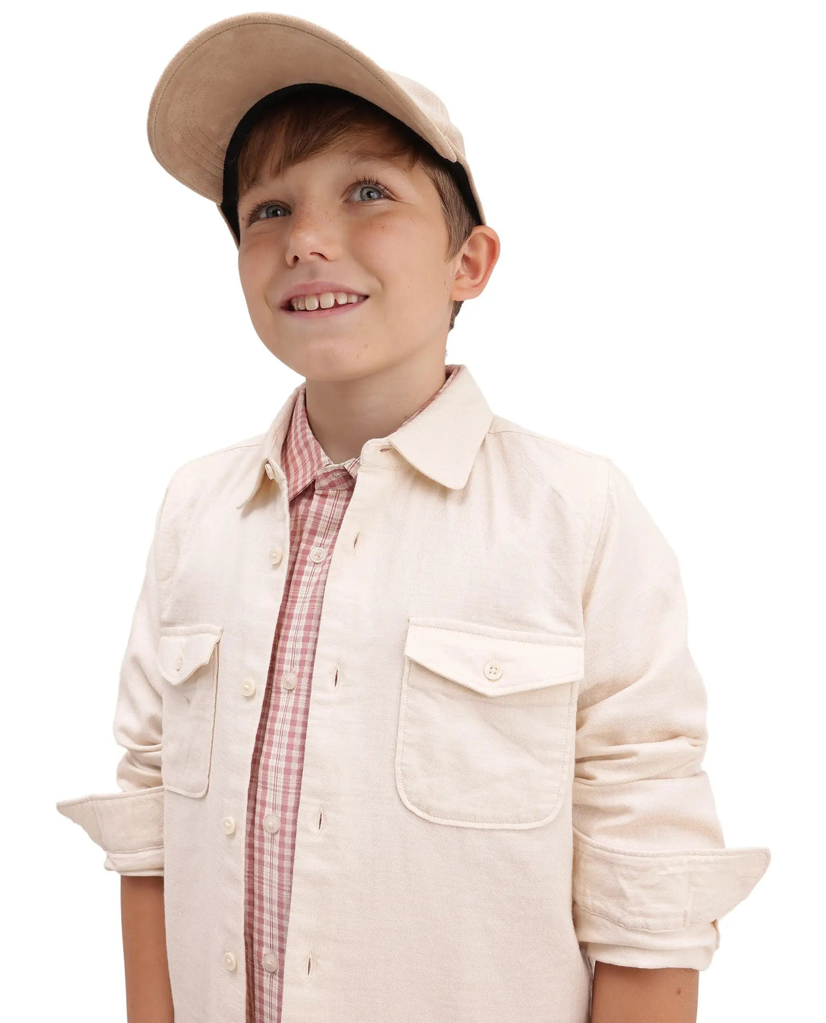 Rare Ones Boys Presso T Cotton Shirt - Light Beige