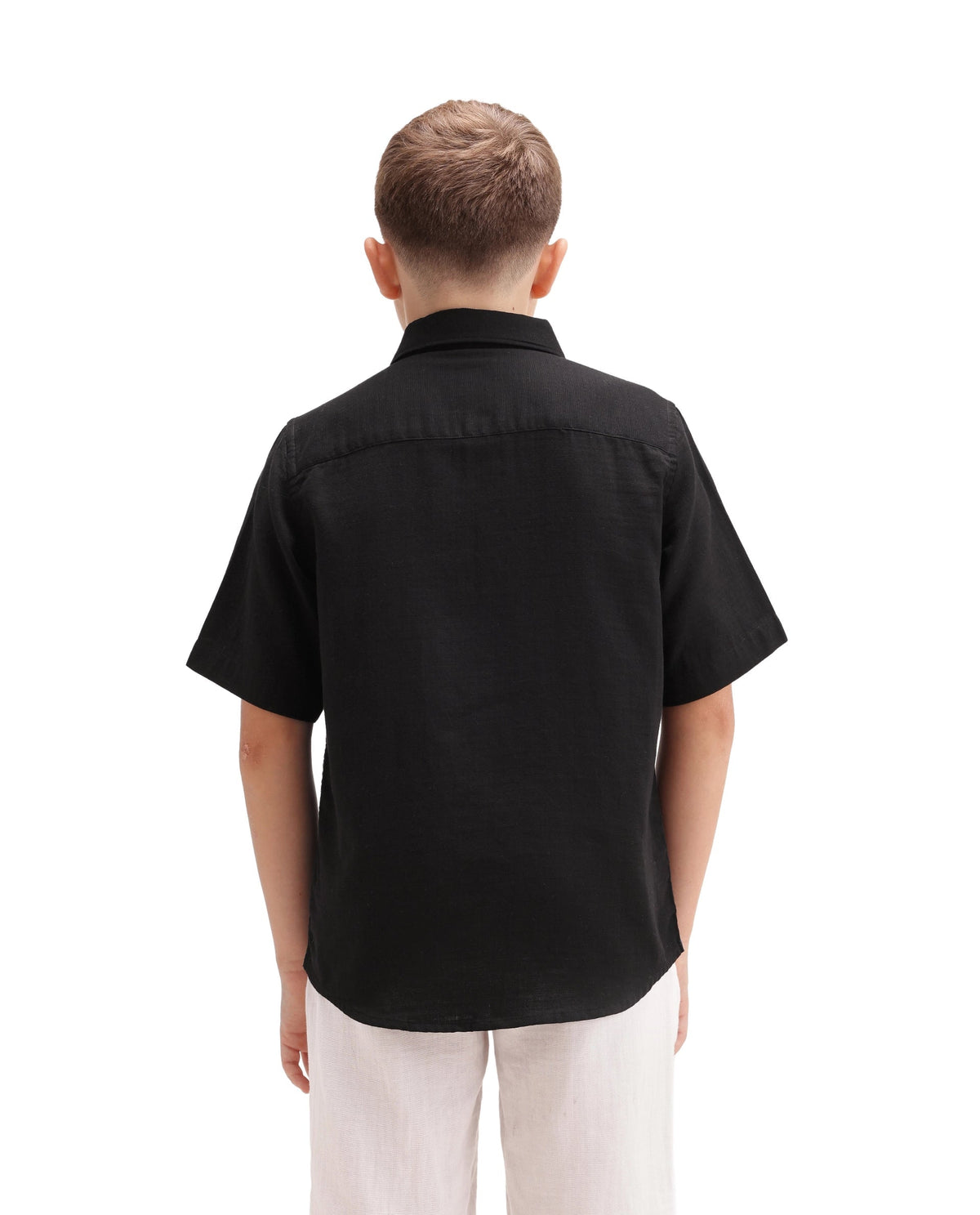 Rare Ones Boys Layerr Regular Fit Cotton Shirt - Black