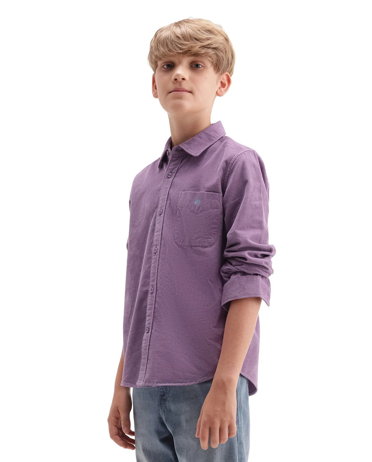 Rare Ones Boys Ceon Regular Fit Cotton Shirt - Light Purple