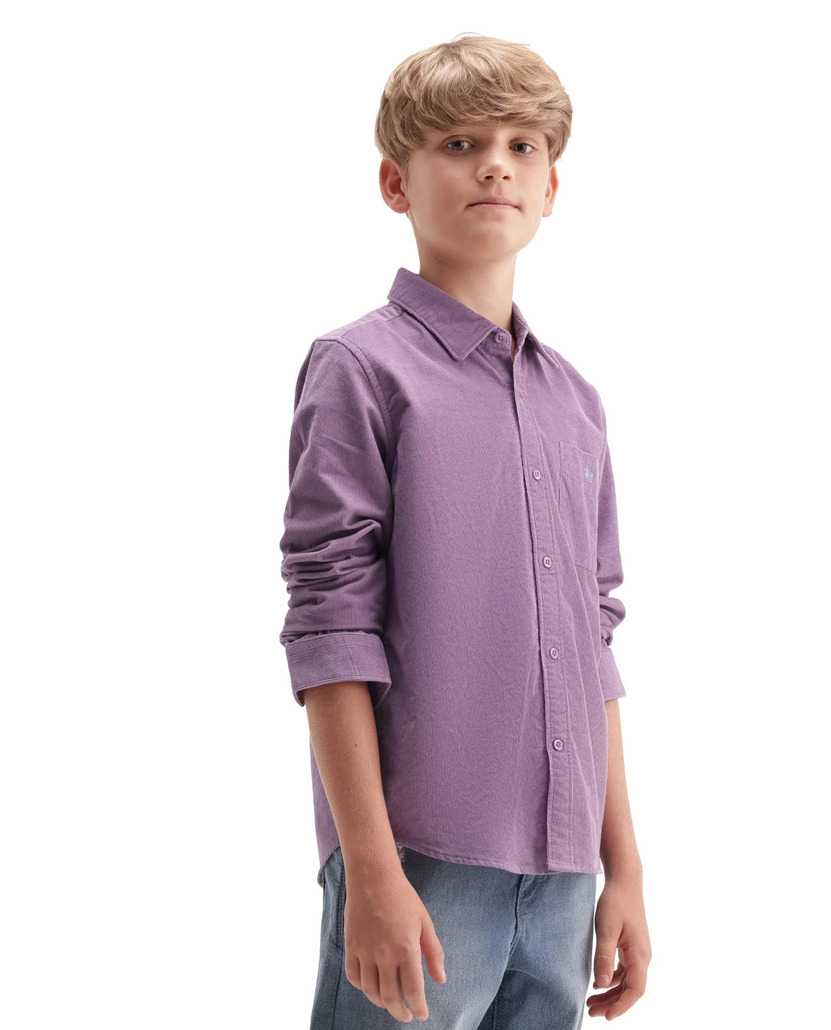 Rare Ones Boys Ceon Regular Fit Cotton Shirt - Light Purple
