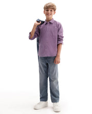 Rare Ones Boys Ceon Regular Fit Cotton Shirt - Light Purple