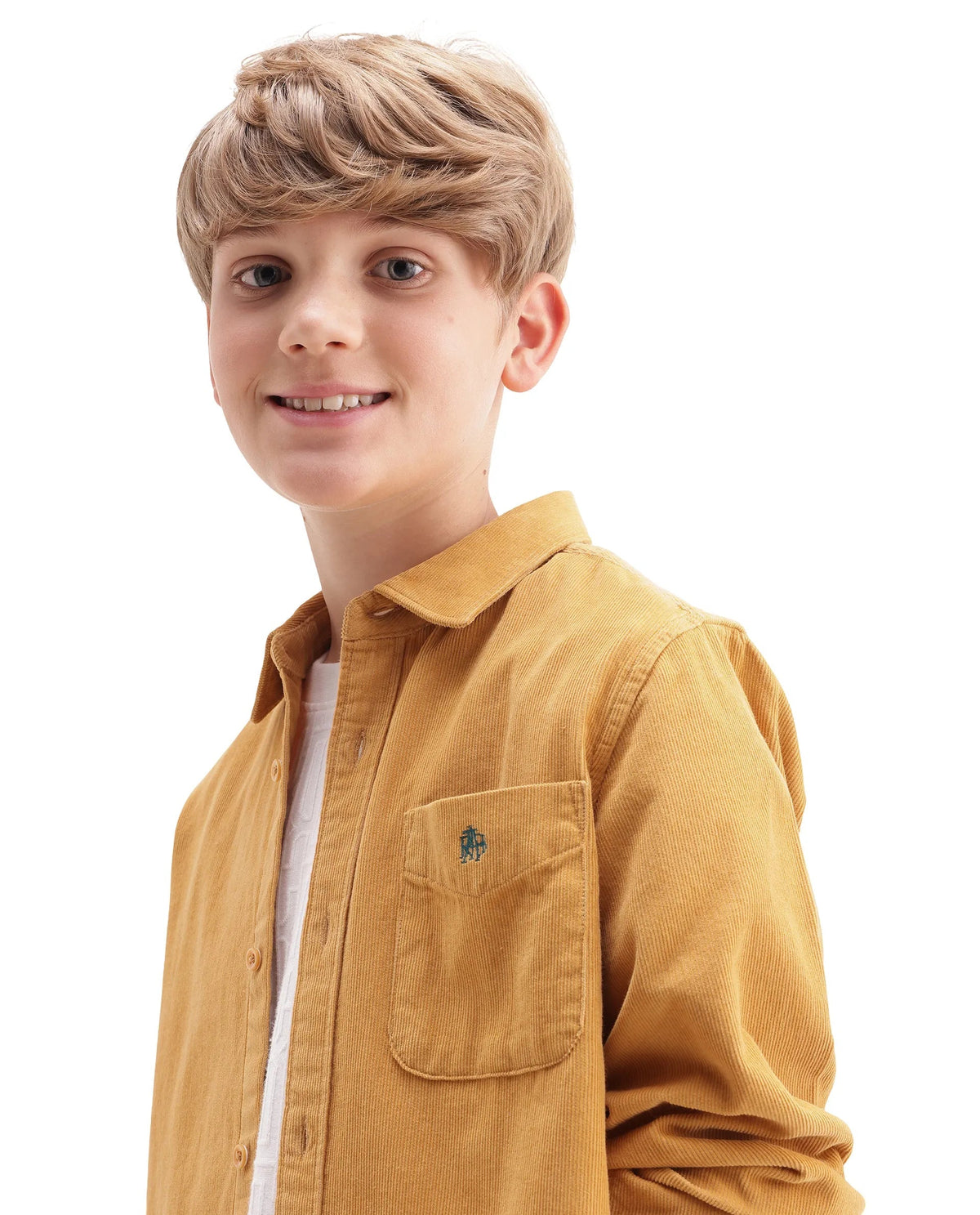 Rare Ones Boys Ceon Regular Fit Cotton Shirt - Mustard