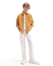 Rare Ones Boys Ceon Regular Fit Cotton Shirt - Mustard