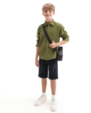 Rare Ones Boys Ceon Regular Fit Cotton Shirt - Light Green