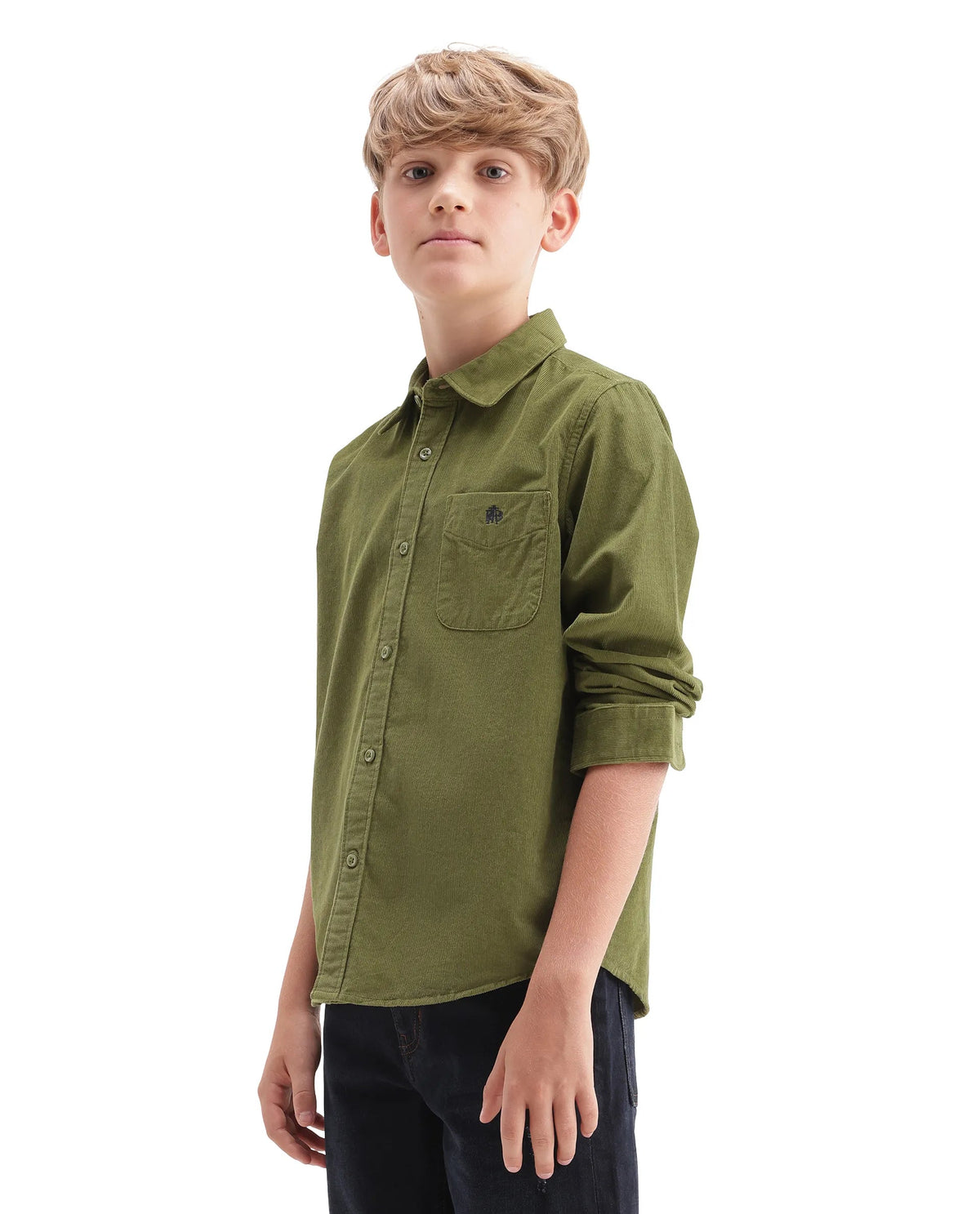 Rare Ones Boys Ceon Regular Fit Cotton Shirt - Light Green