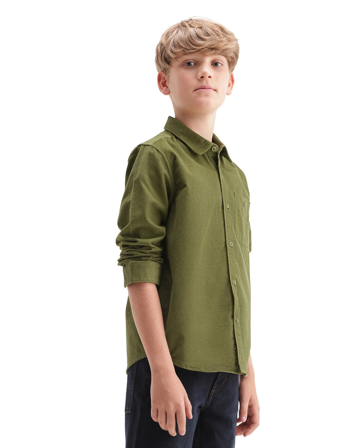 Rare Ones Boys Ceon Regular Fit Cotton Shirt - Light Green