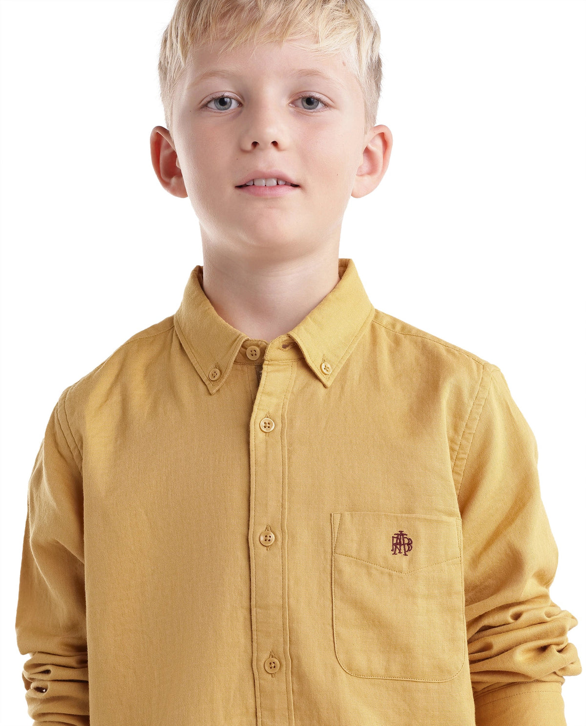 Rare Ones Boys Layerr Regular Fit Cotton Shirt - Mustard