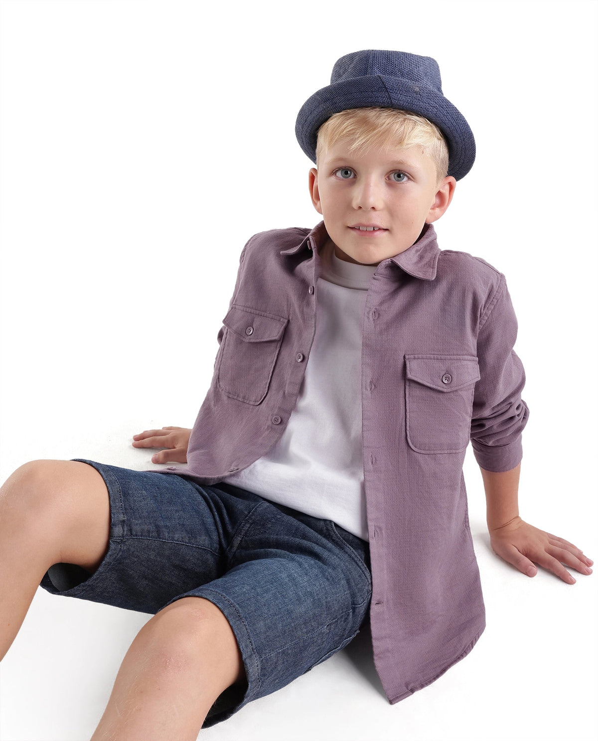 Rare Ones Boys Presso T Cotton Shirt - Dusky Pink