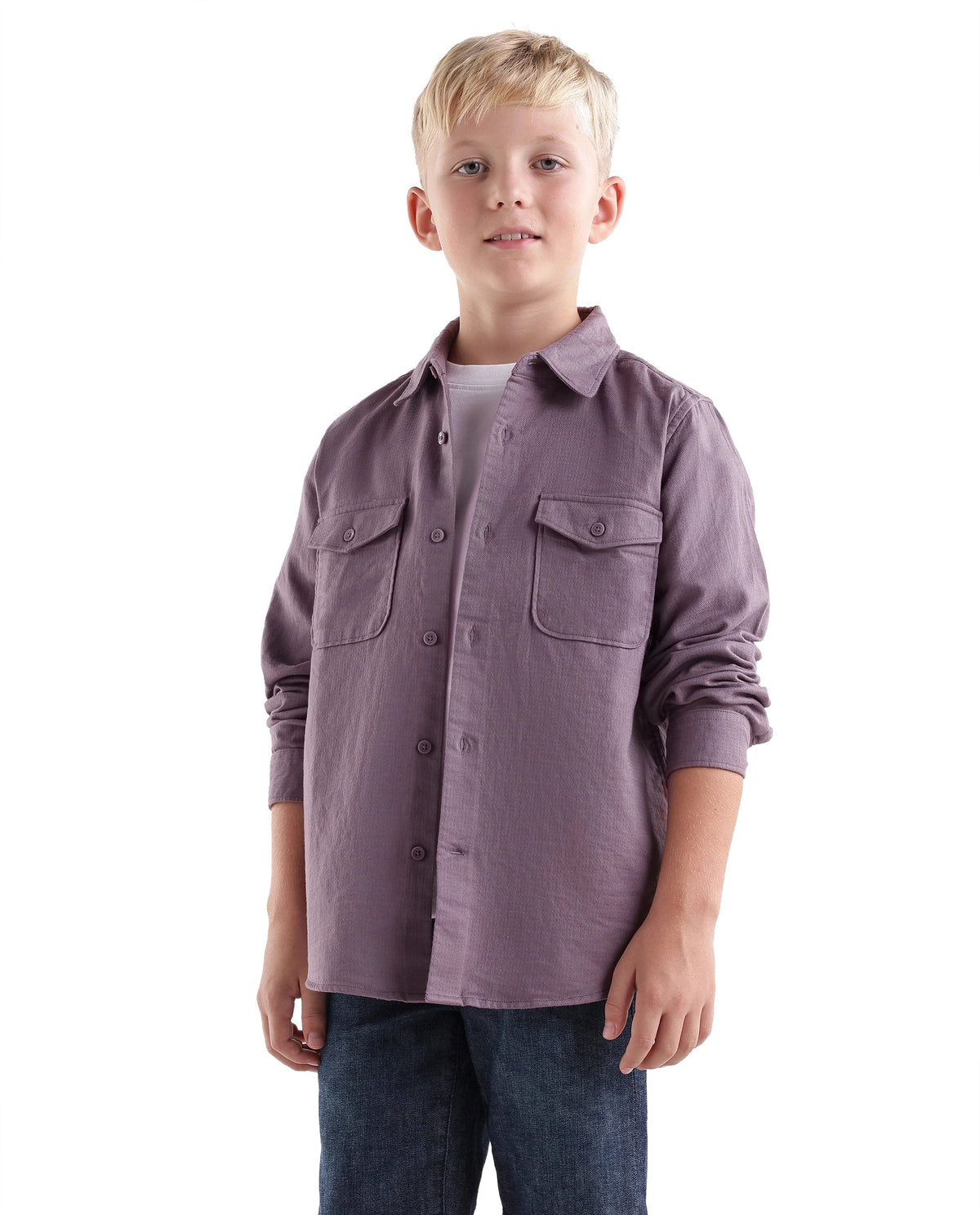 Rare Ones Boys Presso T Cotton Shirt - Dusky Pink