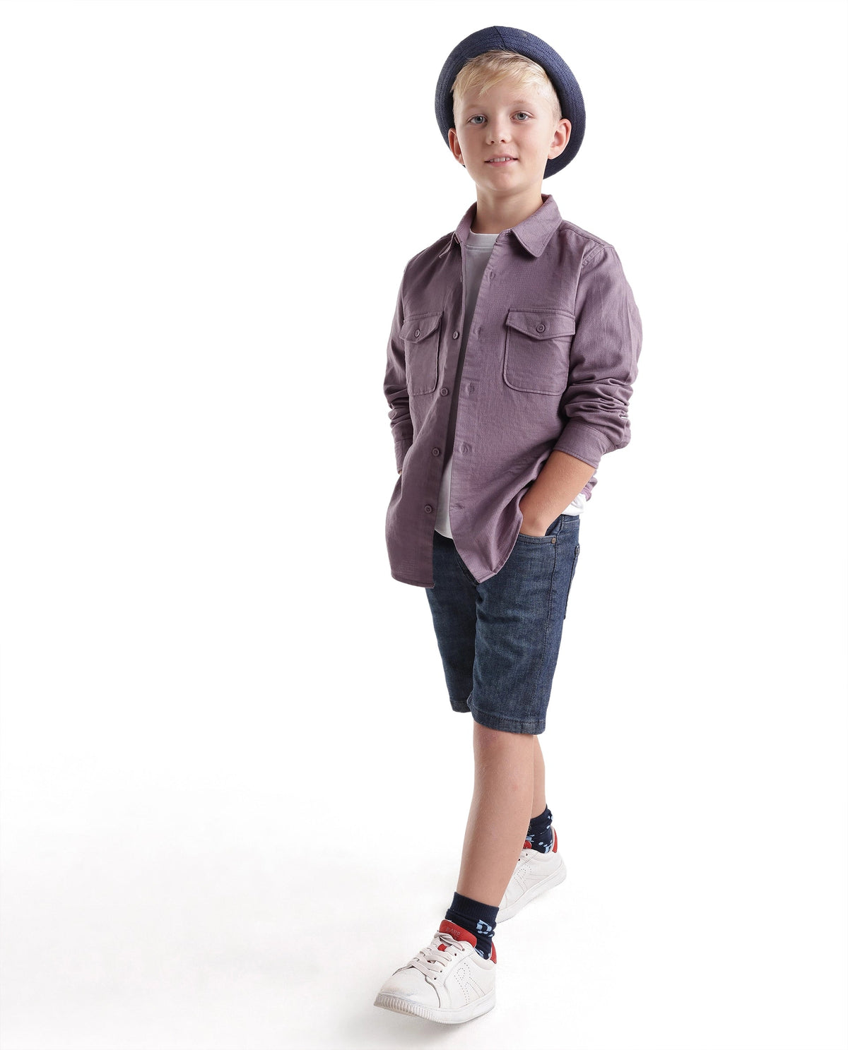 Rare Ones Boys Presso T Cotton Shirt - Dusky Pink