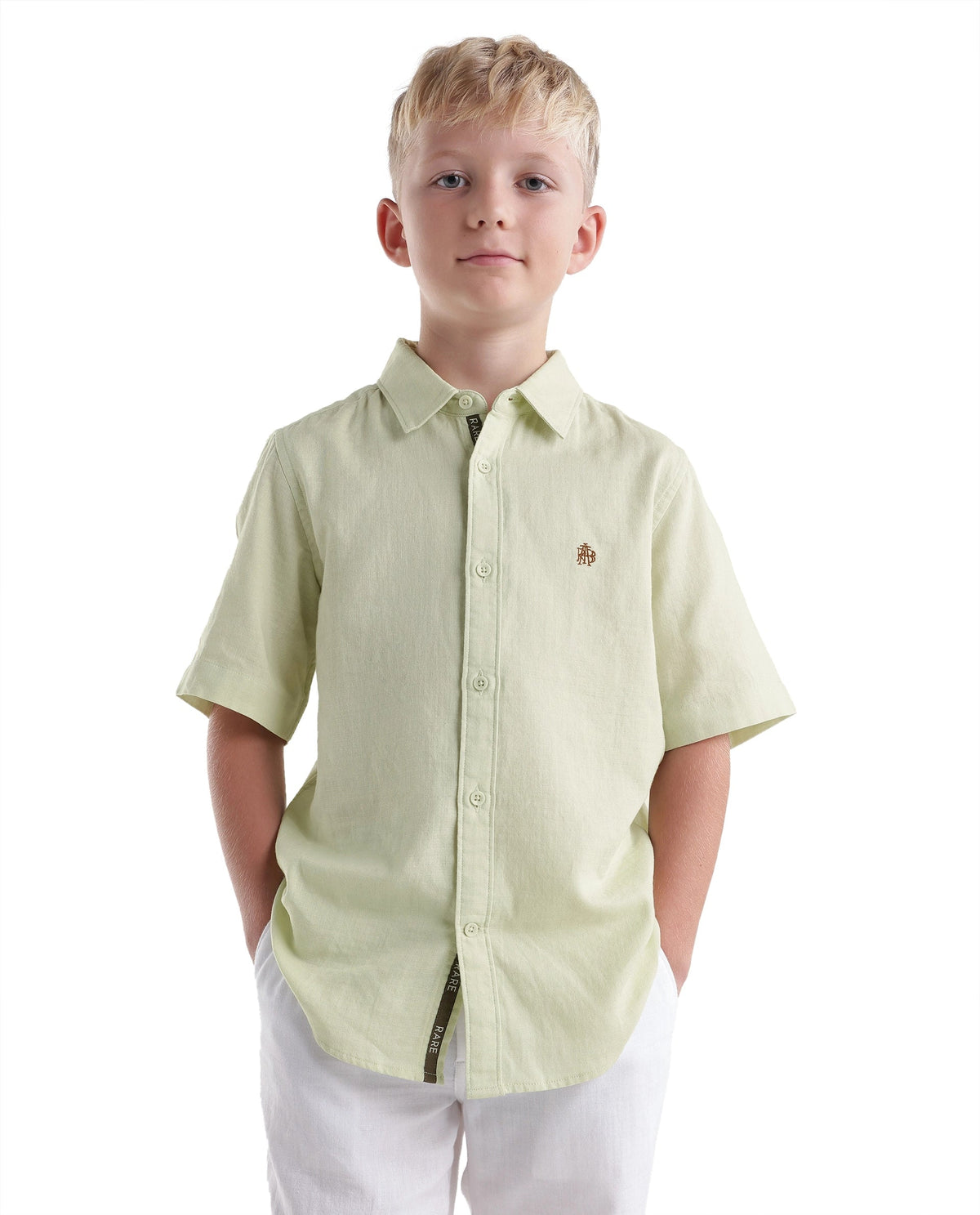 Rare Ones Boys Layerr Cotton Shirt - Fluorescent Green