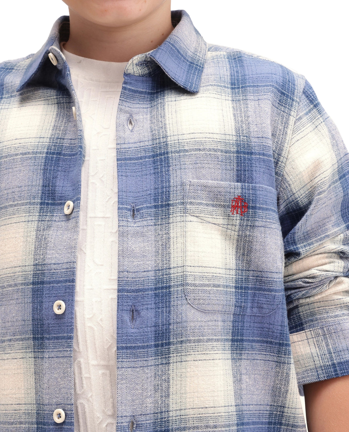 Rare Ones Boys Berry Regular Fit Cotton Shirt - Blue