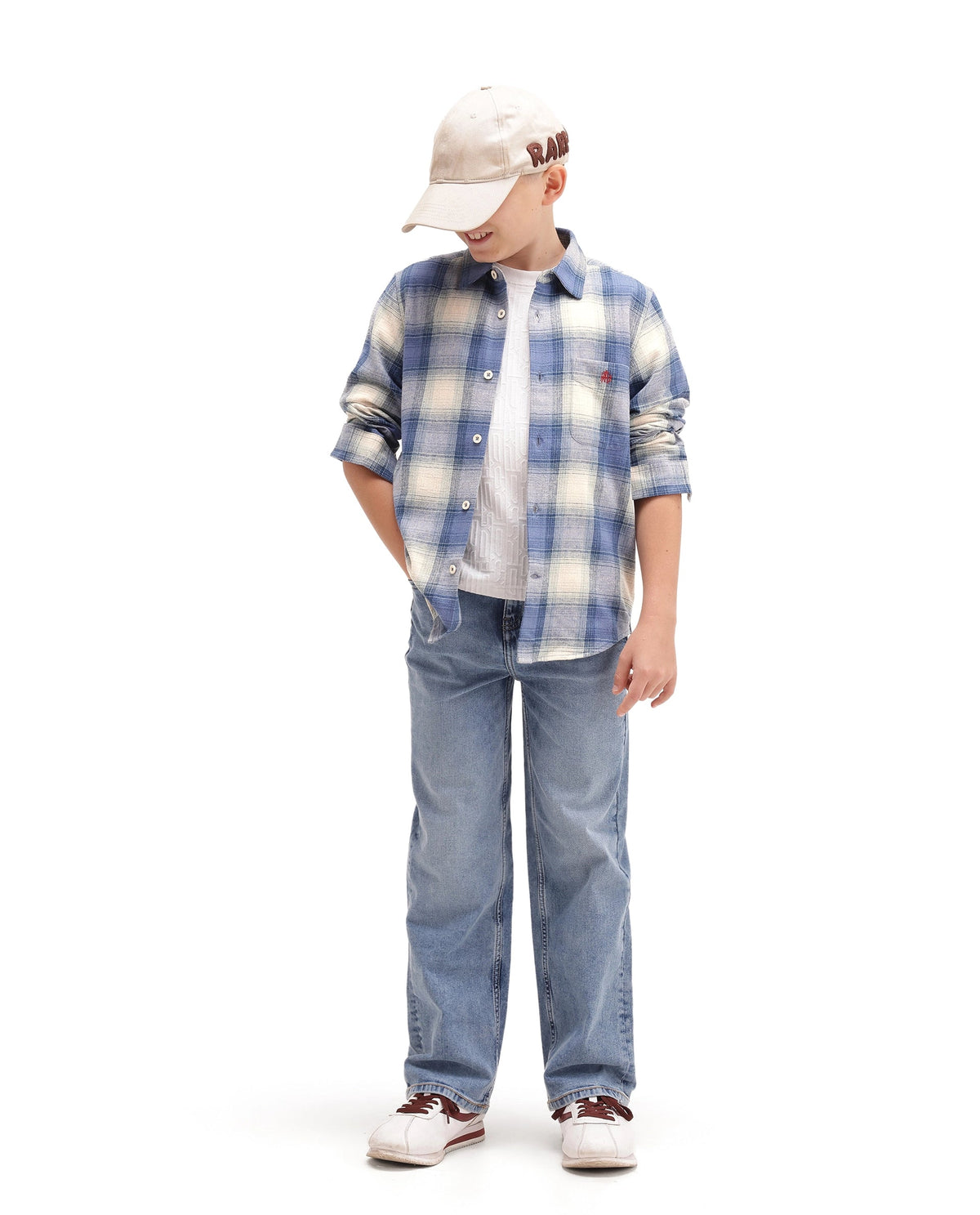 Rare Ones Boys Berry Regular Fit Cotton Shirt - Blue