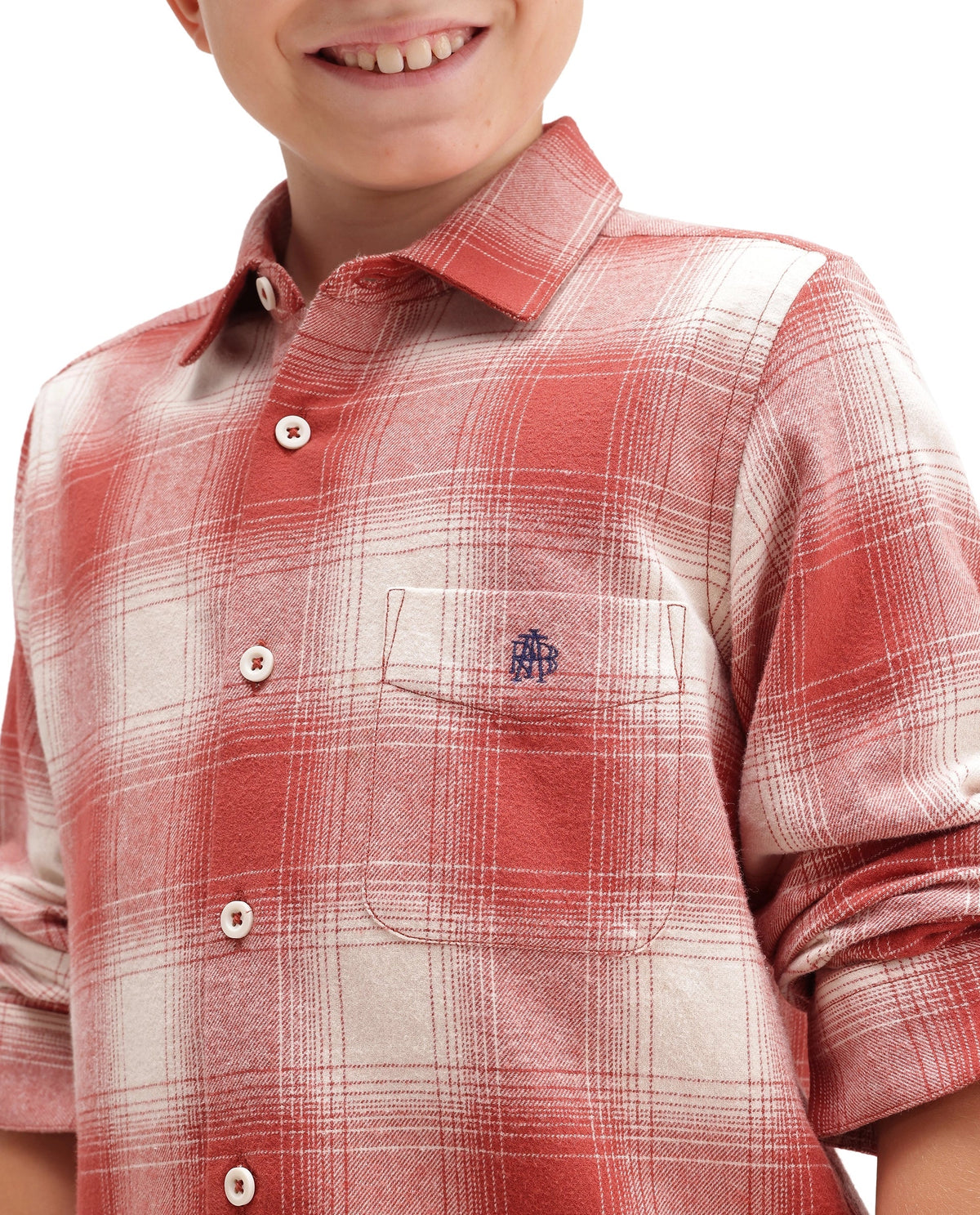 Rare Ones Boys Berry Regular Fit Cotton Shirt - Rust