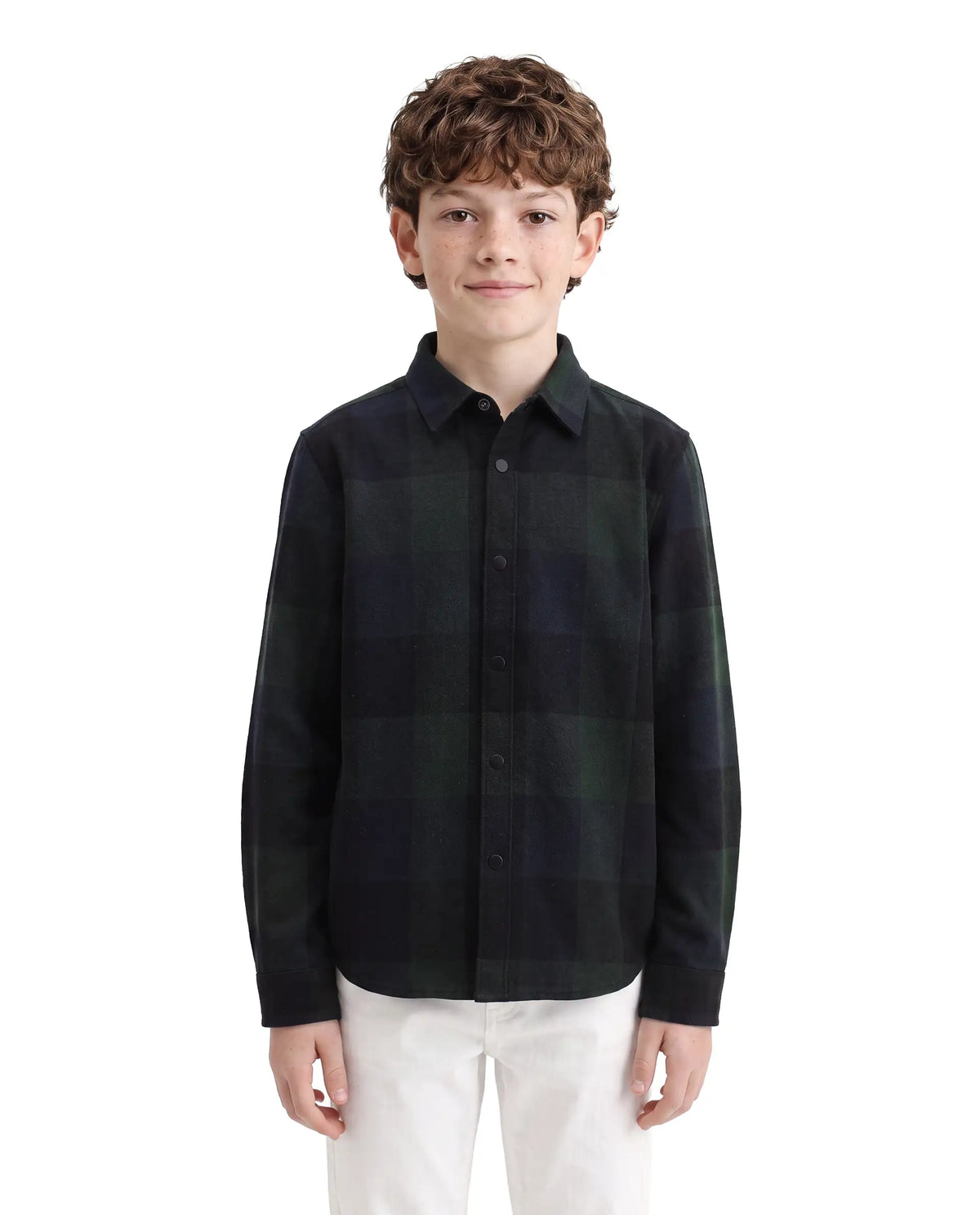 Rare Ones Boys Daxt Regular Fit Cotton Shirt - Dark Green