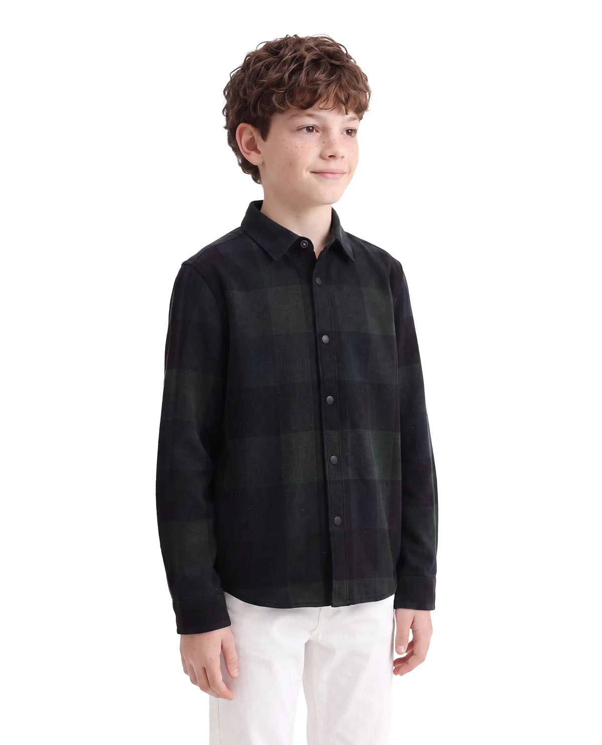 Rare Ones Boys Daxt Regular Fit Cotton Shirt - Dark Green