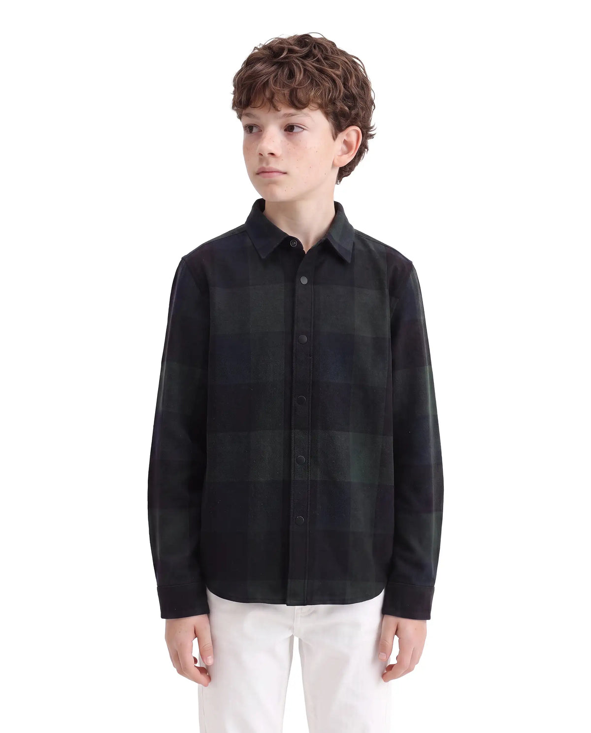 Rare Ones Boys Daxt Regular Fit Cotton Shirt - Dark Green