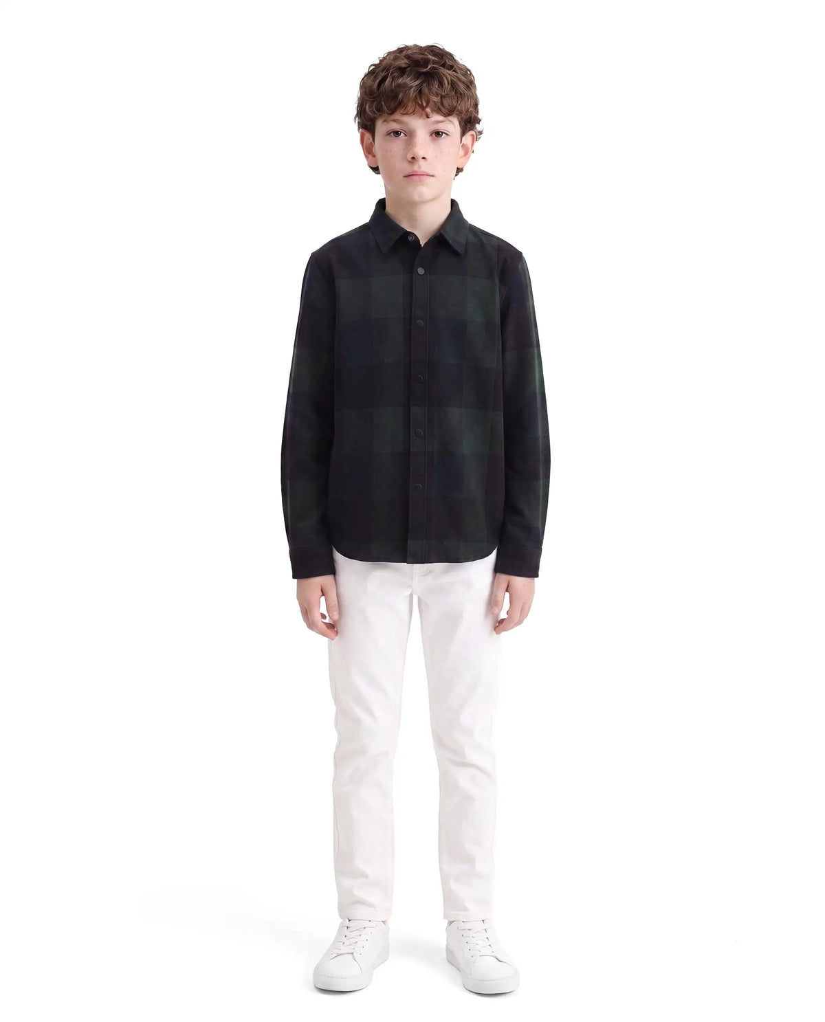 Rare Ones Boys Daxt Regular Fit Cotton Shirt - Dark Green