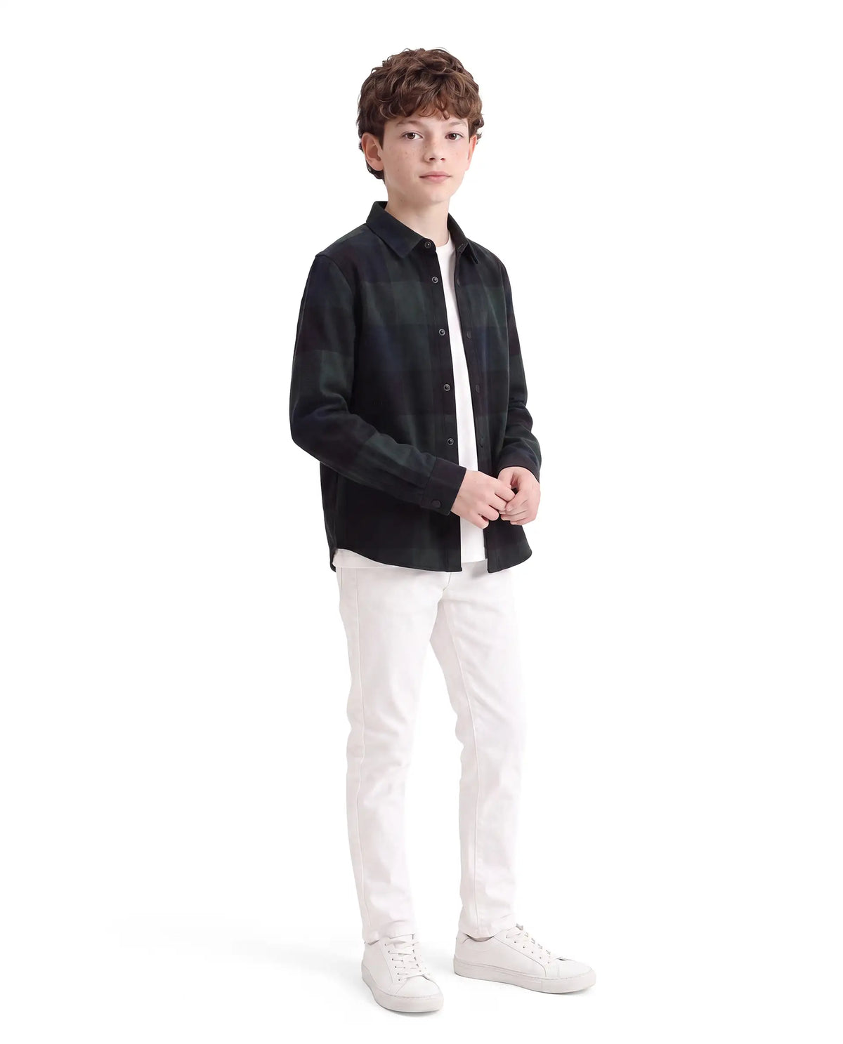Rare Ones Boys Daxt Regular Fit Cotton Shirt - Dark Green