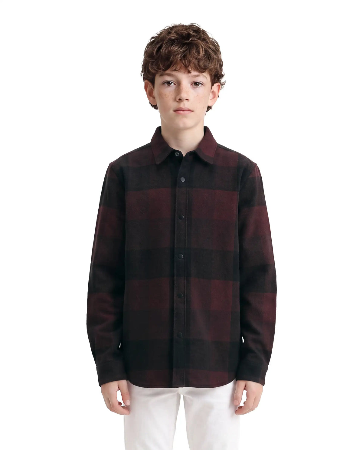 Rare Ones Boys Daxt Regular Fit Cotton Shirt - Dark Rust