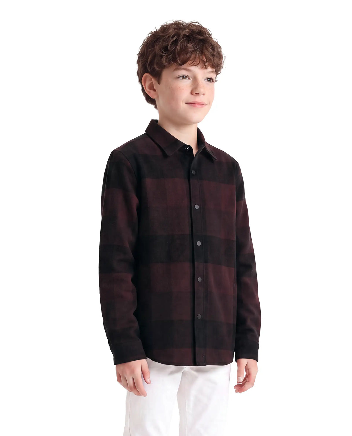 Rare Ones Boys Daxt Regular Fit Cotton Shirt - Dark Rust