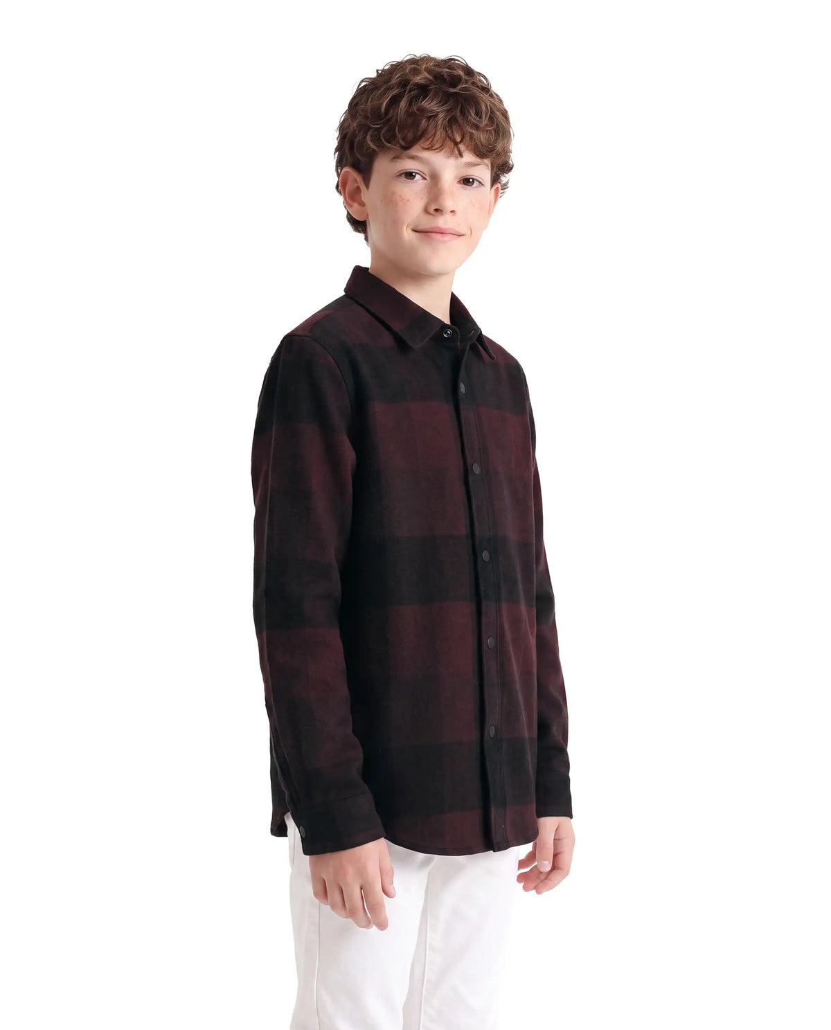 Rare Ones Boys Daxt Regular Fit Cotton Shirt - Dark Rust