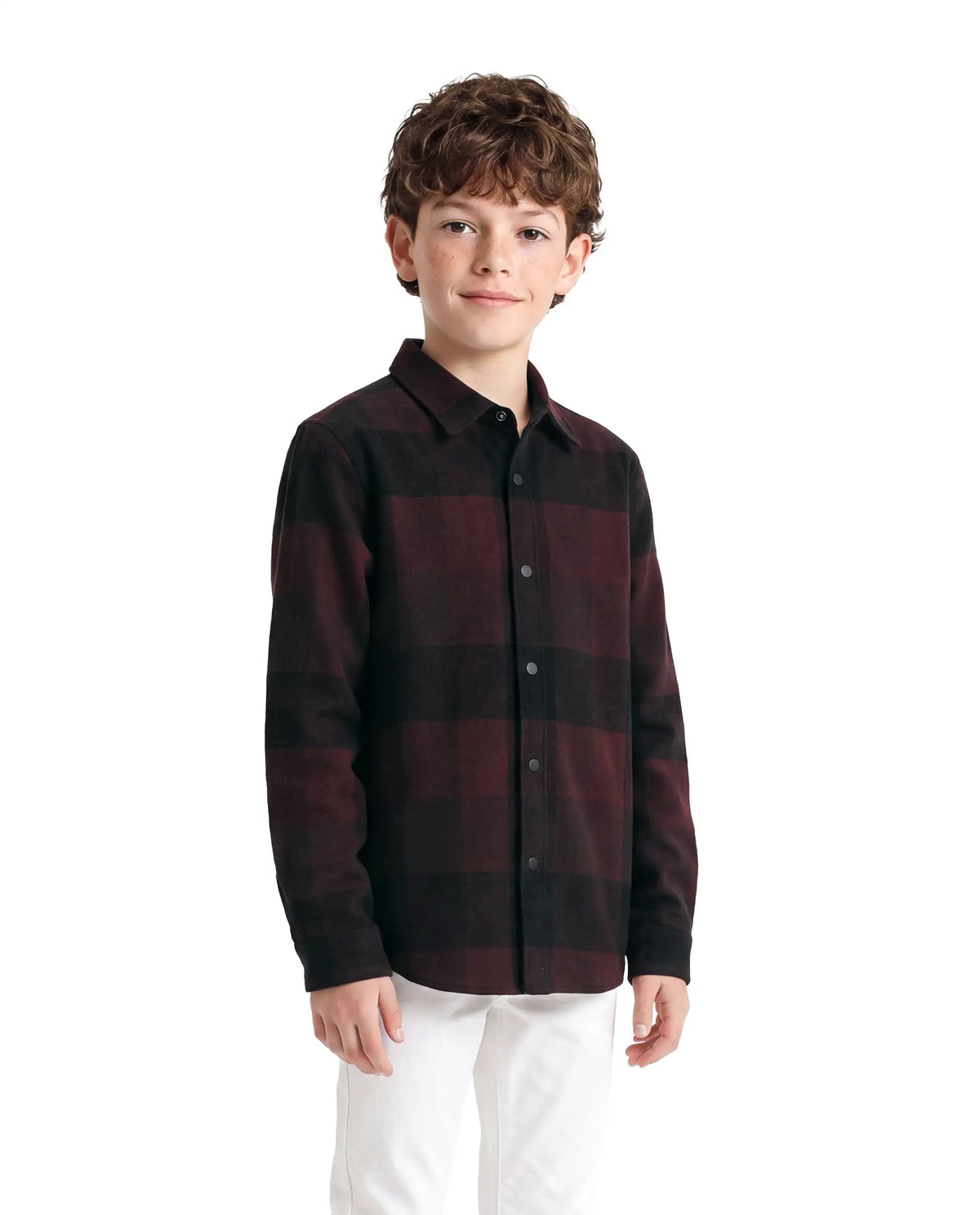 Rare Ones Boys Daxt Regular Fit Cotton Shirt - Dark Rust