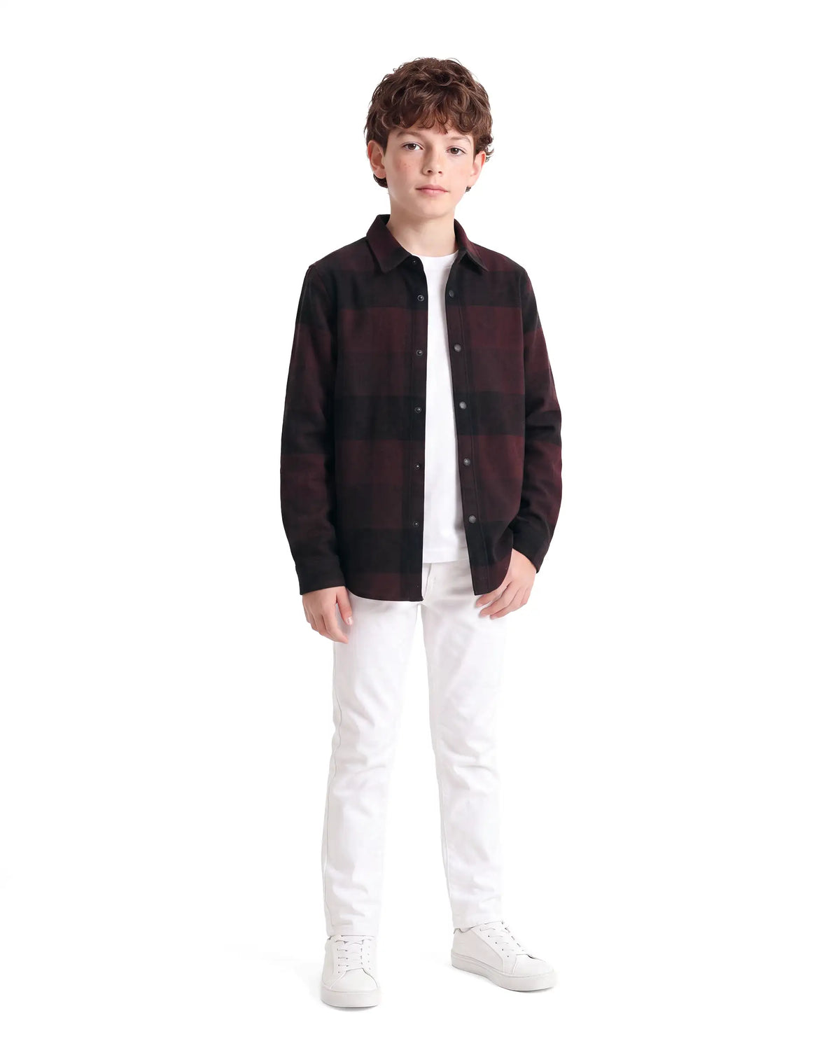 Rare Ones Boys Daxt Regular Fit Cotton Shirt - Dark Rust
