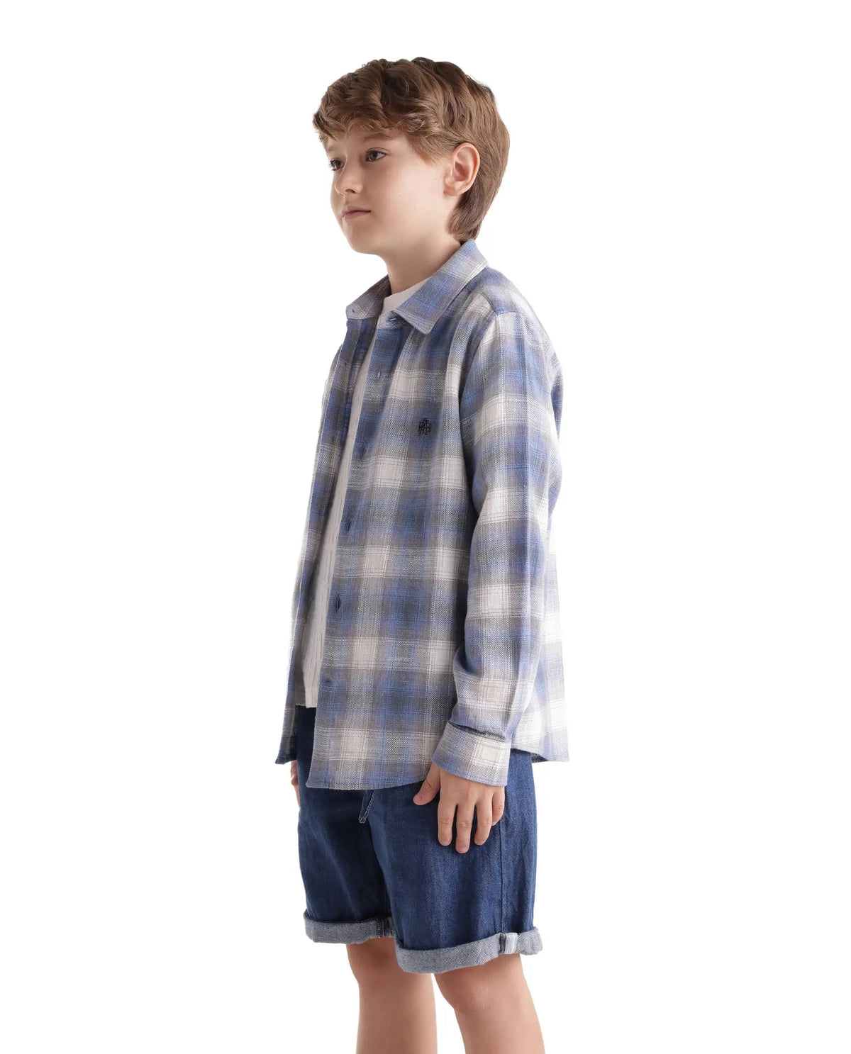 Boys Purple Regular-Fit Full-Sleeve Checked Cotton Casual Shirt