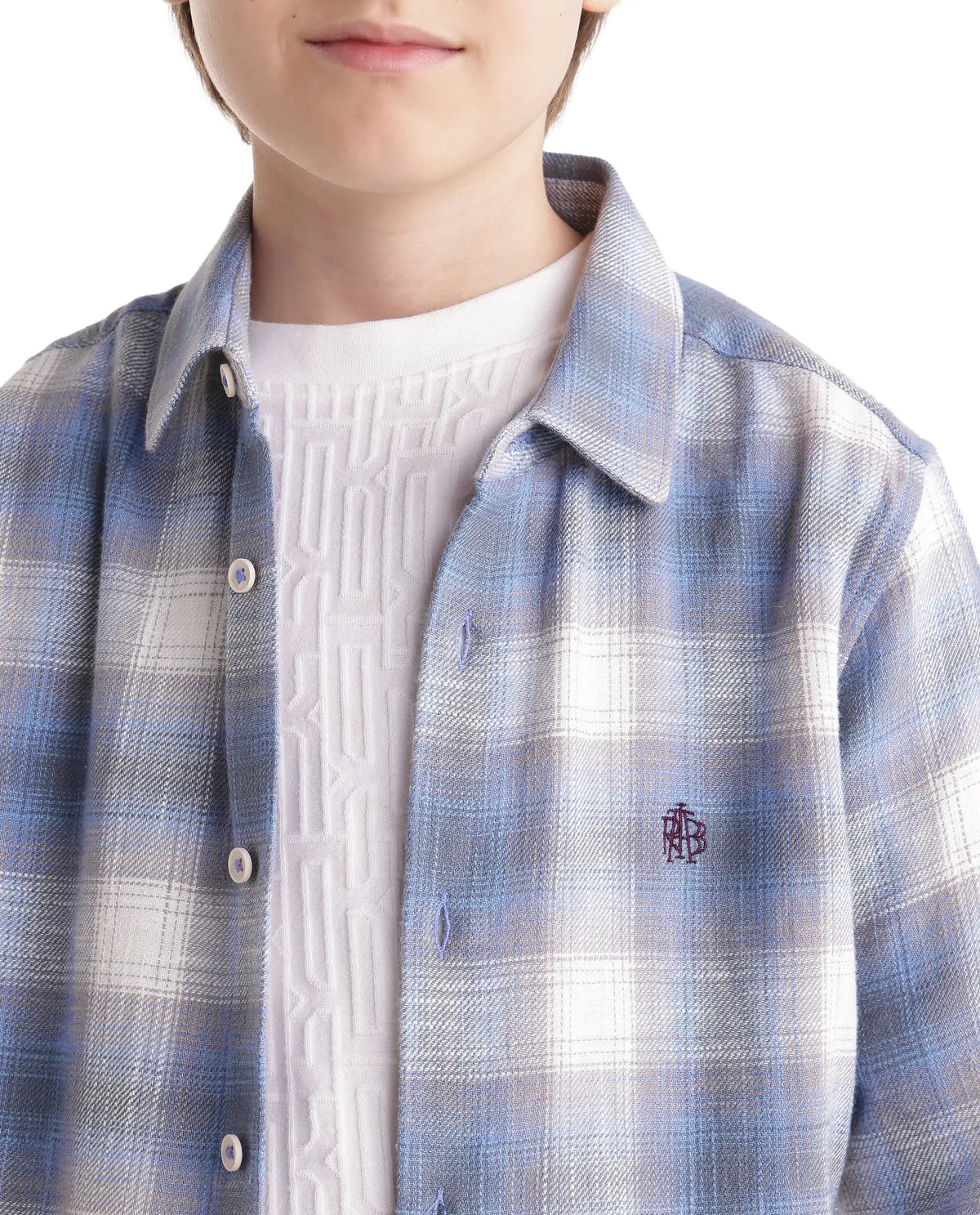 Boys Purple Regular-Fit Full-Sleeve Checked Cotton Casual Shirt