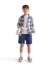 Boys Purple Regular-Fit Full-Sleeve Checked Cotton Casual Shirt